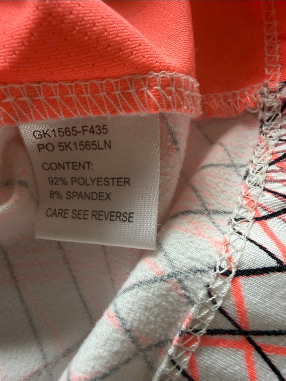 Tail White Label Coral Geo-Print Quarter-Zip Active Pullover Women sz M - Picture 3 of 3